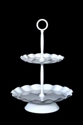 מעמד קאפקייקס 2 קומות לבן