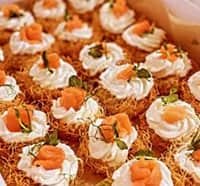 סלסלאות קדאיף , שמנת, סלמון ועירית קצוצה