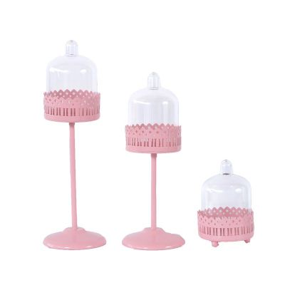 מעמד קאפקייקס/נרות תחרה ורוד